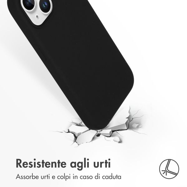 Accezz Cover in silicone liquido con MagSafe Apple iPhone 15 - Nero