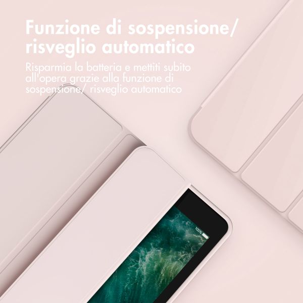 Accezz Cover a libro in silicone Smart Apple iPad 9 (2021) 10.2 pollici / iPad 8 (2020) 10.2 pollici / iPad 7 (2019) 10.2 pollici - Rosa