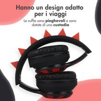 imoshion Cuffie wireless per bambini Dino LED Light - Limitatore di decibel - Con cavo AUX - Black / Red