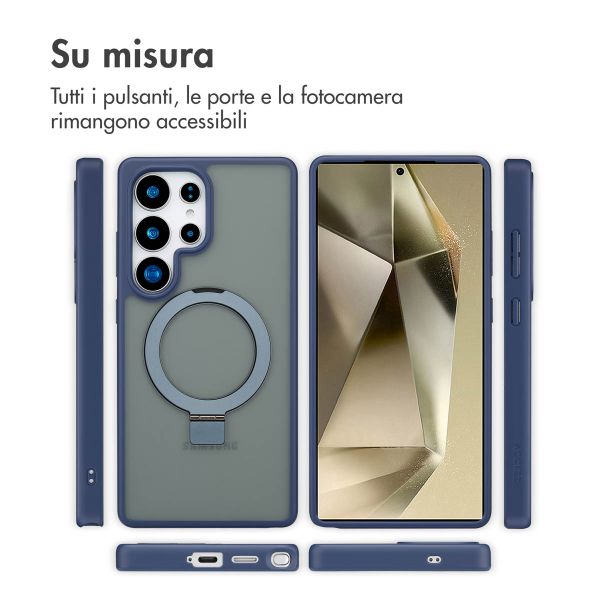 Accezz Cover con anello e supporto con MagSafe Samsung Galaxy S25 Ultra - Blu