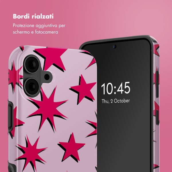 Selencia Cover posteriore Vivid con MagSafe Apple iPhone 16 - Stars Rubine Red Light Pink
