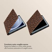 Selencia Libreria Sabi con stampa leopardata Samsung Galaxy Tab A9 Plus - Mocha Brown