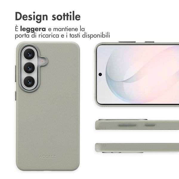Accezz Cover in Pelle con MagSafe Samsung Galaxy S26 - Light Grey