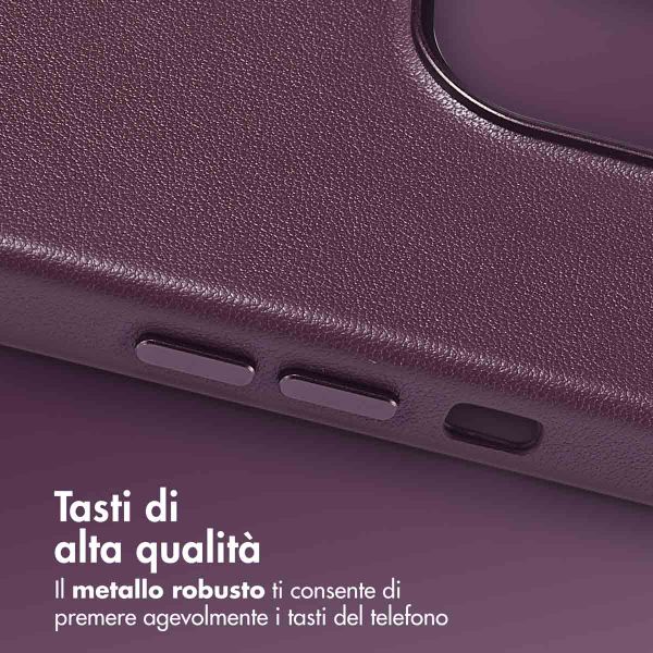 Accezz Cover in Pelle con MagSafe Apple iPhone 13 Pro - Heath Purple