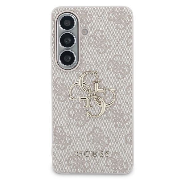 Guess Cover Posteriore con Logo 4G in Metallo Samsung Galaxy S26 - Rosa