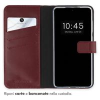 Selencia Cover a libro in vera pelle Google Pixel 10 / 10 Pro - Burgundy