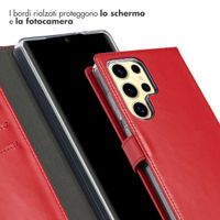 Selencia Cover a libro in vera pelle Samsung Galaxy S25 Ultra - Rosso