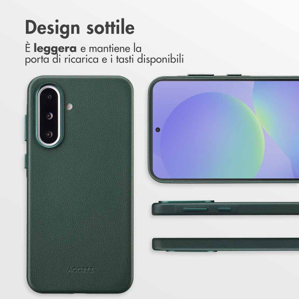 Accezz Cover in Pelle con MagSafe Samsung Galaxy A36 / A56 - Cedar Green