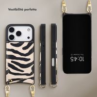 Selencia Cover per telefono Nova con cordino e portacarte Apple iPhone 17 Pro Max - Zazzy Zebra