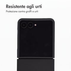 Accezz Cover Posteriore in Silicone Liquido Samsung Galaxy Z Flip 8 - Nero