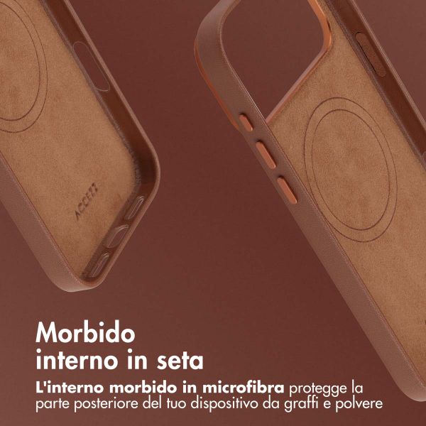 Accezz Cover in Pelle con MagSafe Apple iPhone 17 Pro Max - Sienna Brown