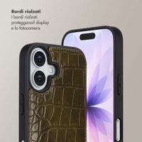 Selencia Cover per telefono Nova Croco con cordino e portacarte Apple iPhone 17 - Dark Olive