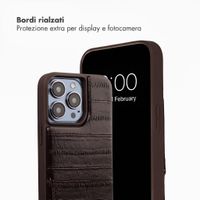 Selencia Nova cover posteriore in vera pelle con portacarte Apple iPhone 14 Pro - Dark Chocolate