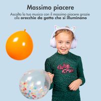 imoshion Cuffie wireless per bambini LED Light Cat Ear - Limitatore di Decibel - Con cavo AUX - Lavender Lilac