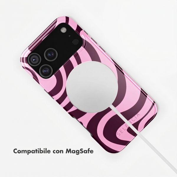 Selencia Cover posteriore Vivid con MagSafe Apple iPhone 18 Pro Max / 17 Pro Max - Wavy Swirl Pink Plum