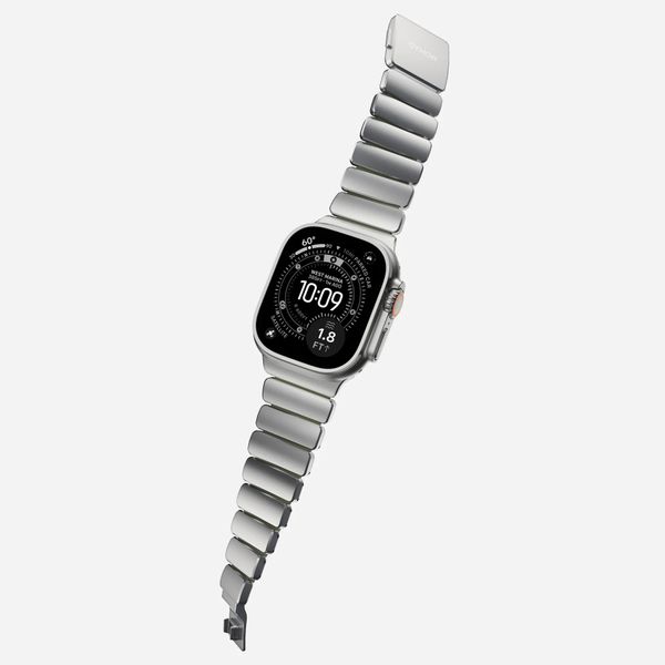 Nomad Cinturino Stratos Apple Watch | 44/45/46/49 mm - Forest Green / Natural Titanium