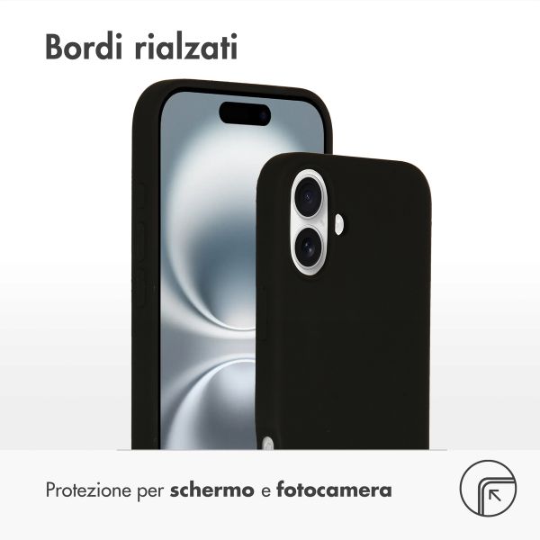 Accezz Cover in silicone liquido con MagSafe Apple iPhone 16 Plus - Nero