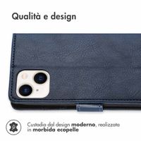imoshion Cover a libro di Lusso Apple iPhone 15 - Blu scuro