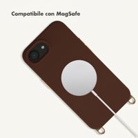 Selencia Rivièra MagSafe Backcover met afneembare haakjes Apple iPhone 17e / 16e - Choco Brown