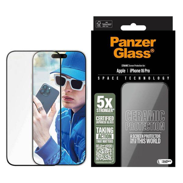 PanzerGlass Vetro temperato in ceramica con applicatore Apple iPhone 16 Pro