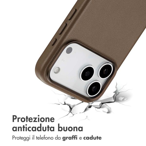 Accezz Cover in Pelle con MagSafe Apple iPhone 17 Pro Max - Marrone caffè
