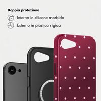 Selencia Cover posteriore Vivid con MagSafe Apple iPhone 17e / 16e - Happy Dots Burgundy