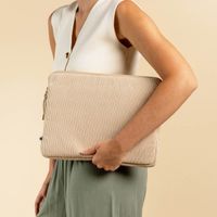 Selencia Cover per laptop in velluto a coste 13-14 pollici - Laptopsleeve - Beige