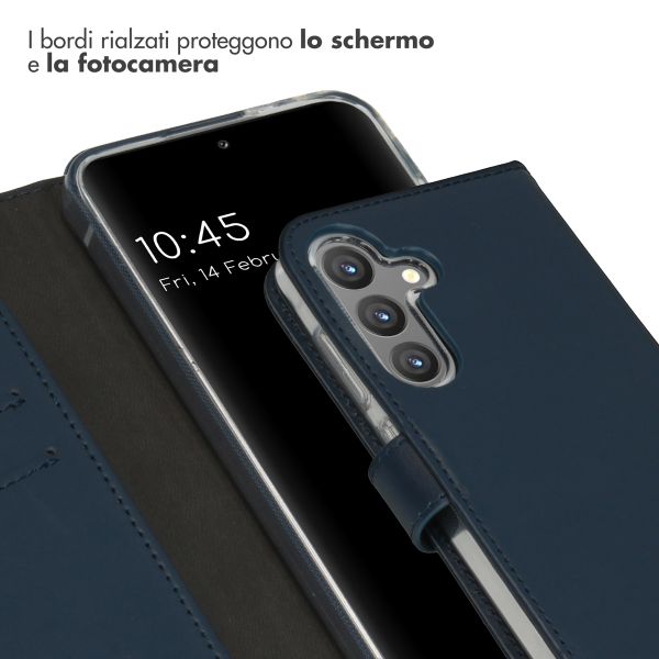 Selencia Cover a libro in vera pelle Samsung Galaxy S24 - Blu scuro