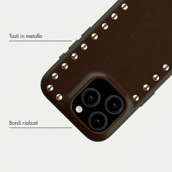 Selencia Cover posteriore Studs con MagSafe Apple iPhone 15 Pro - Cacao Crush