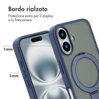 Accezz Cover con anello e supporto con MagSafe Apple iPhone 16 - Blu