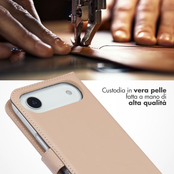 Selencia Cover a libro in vera pelle Apple iPhone Air - Dusty Pink
