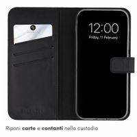Selencia Cover a libro in vera pelle Google Pixel 11 / 11 Pro - Nero