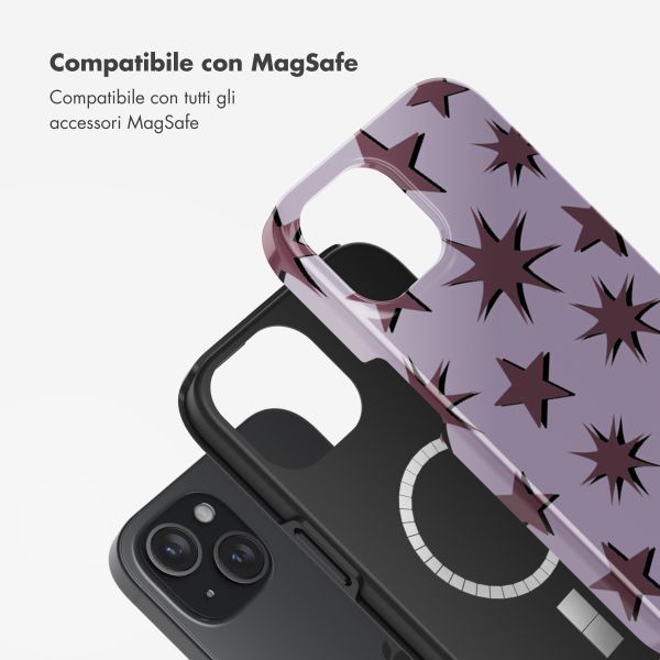 Selencia Cover posteriore Vivid con MagSafe Apple iPhone 15 - Stars Plum Lilac