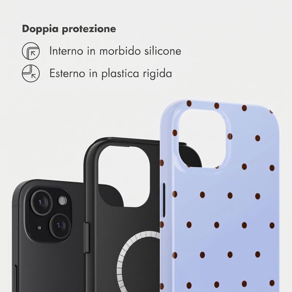 Selencia Cover posteriore Vivid con MagSafe Apple iPhone 15 - Happy Dots Digital Sky