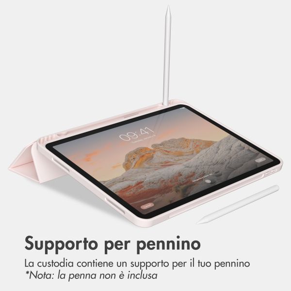 Accezz Cover a libro in silicone Smart Apple iPad 11 (2025) 11 pollici A16 / iPad 10 (2022) 10.9 pollici - Rosa