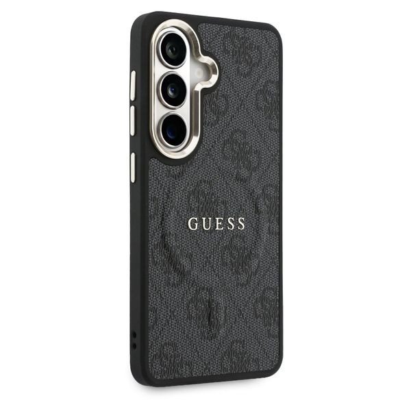 Guess Cover Posteriore 4G Leather con MagSafe Samsung Galaxy S26 - Gold Edge - Black