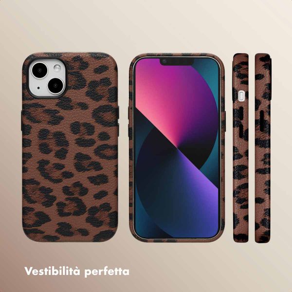 Selencia Cover Sabi Stampa pantera con MagSafe Apple iPhone 13 - Mocha Brown