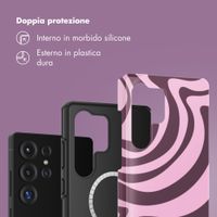 Selencia Cover posteriore Vivid con MagSafe Samsung Galaxy S25 Ultra - Wavy Swirl Pink Plum