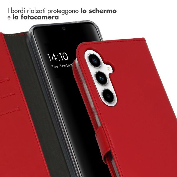 Selencia Cover a libro in vera pelle Samsung Galaxy A35 - Rosso