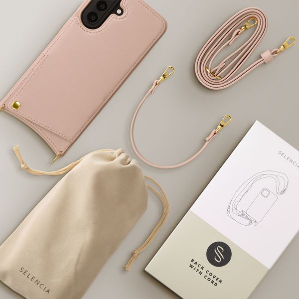 Selencia Cover per telefono Nova con cordino e portacarte Samsung Galaxy A57 (5G) - Dusty Rose
