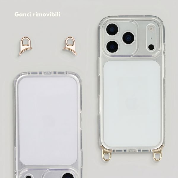 Selencia Cover con ganci removibili Apple iPhone 18 Pro Max / 17 Pro Max - Trasparente