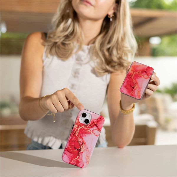 Selencia Vivid Powerbank 5.000 mAh - MagSafe e Qi - Desert Gold / Rosy Marble