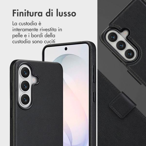 Accezz Cover in pelle 2 in 1 con MagSafe Samsung Galaxy S26 - Onyx Black