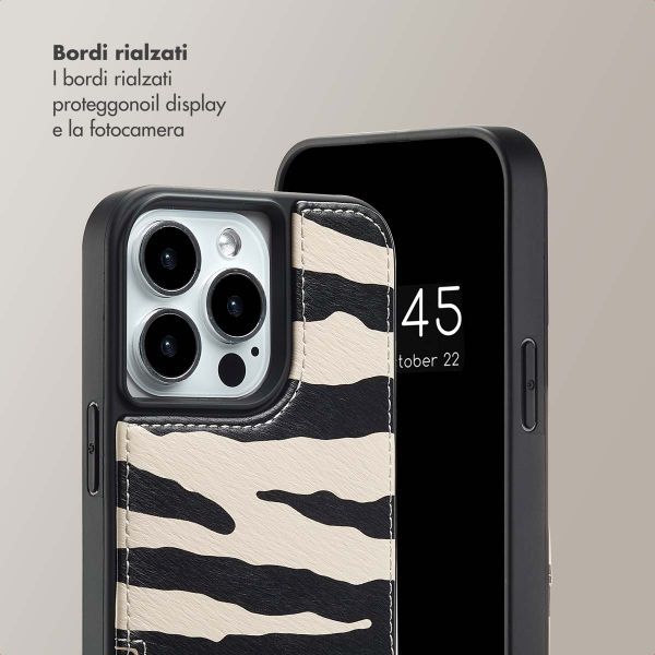Selencia Cover per telefono Nova con cordino e portacarte Apple iPhone 13 Pro - Zazzy Zebra