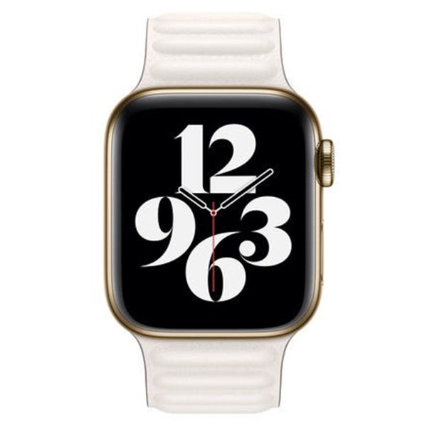 Apple Cinturino Leather Link Apple Watch | 38/40/41/42 mm - Taglia M/L - Chalk