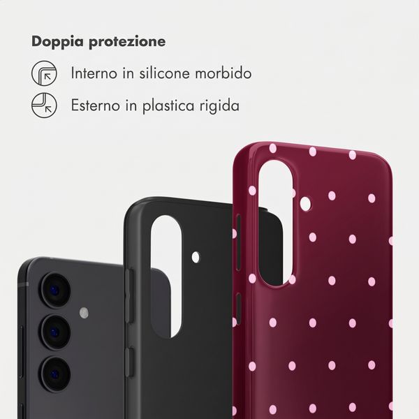 Selencia Cover Posteriore Vivid Samsung Galaxy S24 - Happy Dots Burgundy