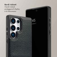Selencia Cover per telefono Nova con cordino e portacarte Samsung Galaxy S25 Ultra - Nero