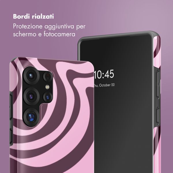 Selencia Cover posteriore Vivid con MagSafe Samsung Galaxy S25 Ultra - Wavy Swirl Pink Plum