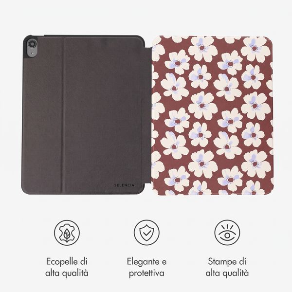 Selencia Cover per tablet Vivid Apple iPad 11 (2025) 11 pollici A16 / iPad 10 (2022) 10.9 pollici - Choco Flower Pop