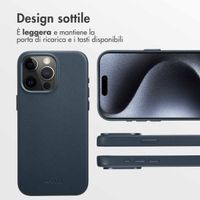 Accezz Cover in Pelle con MagSafe Apple iPhone 15 Pro - Nightfall Blue